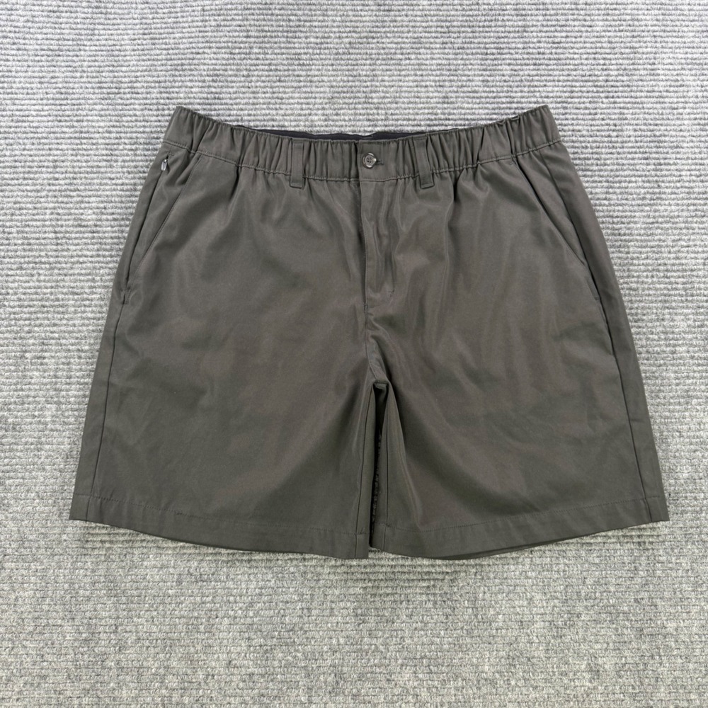 Wowie Stretch Shorts Mens Large Charcoal Gray Elastic Waist 7" Inseam Athleisure